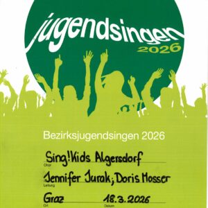 Urkunde Bezirksjugendsingen 2026